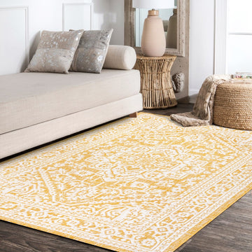 Sinjuri Medallion Textured Weave Indoor/outdoor Area Rug